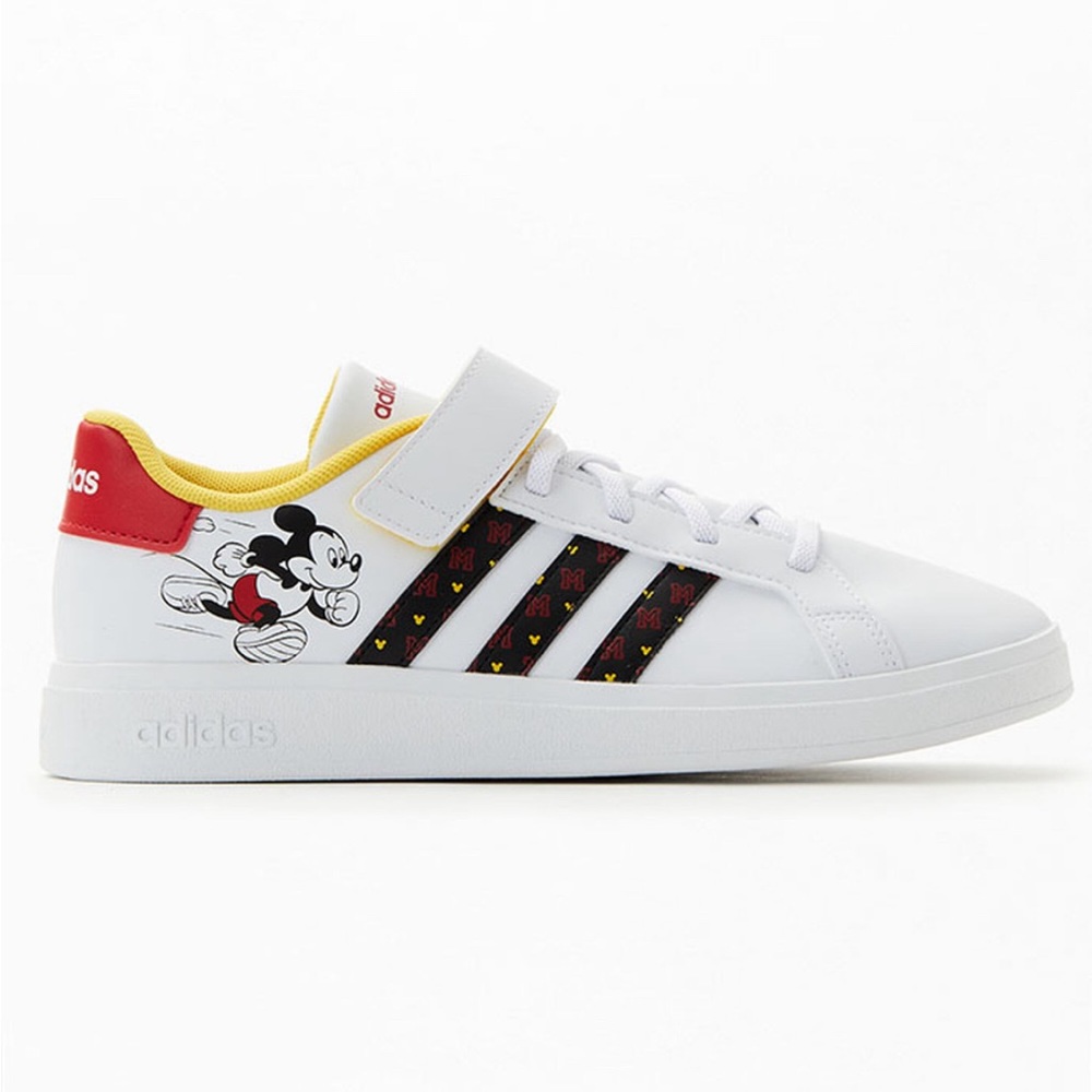 Adidas Kids White Grand Court Mickey Mouse Sneakers (Sz 2)